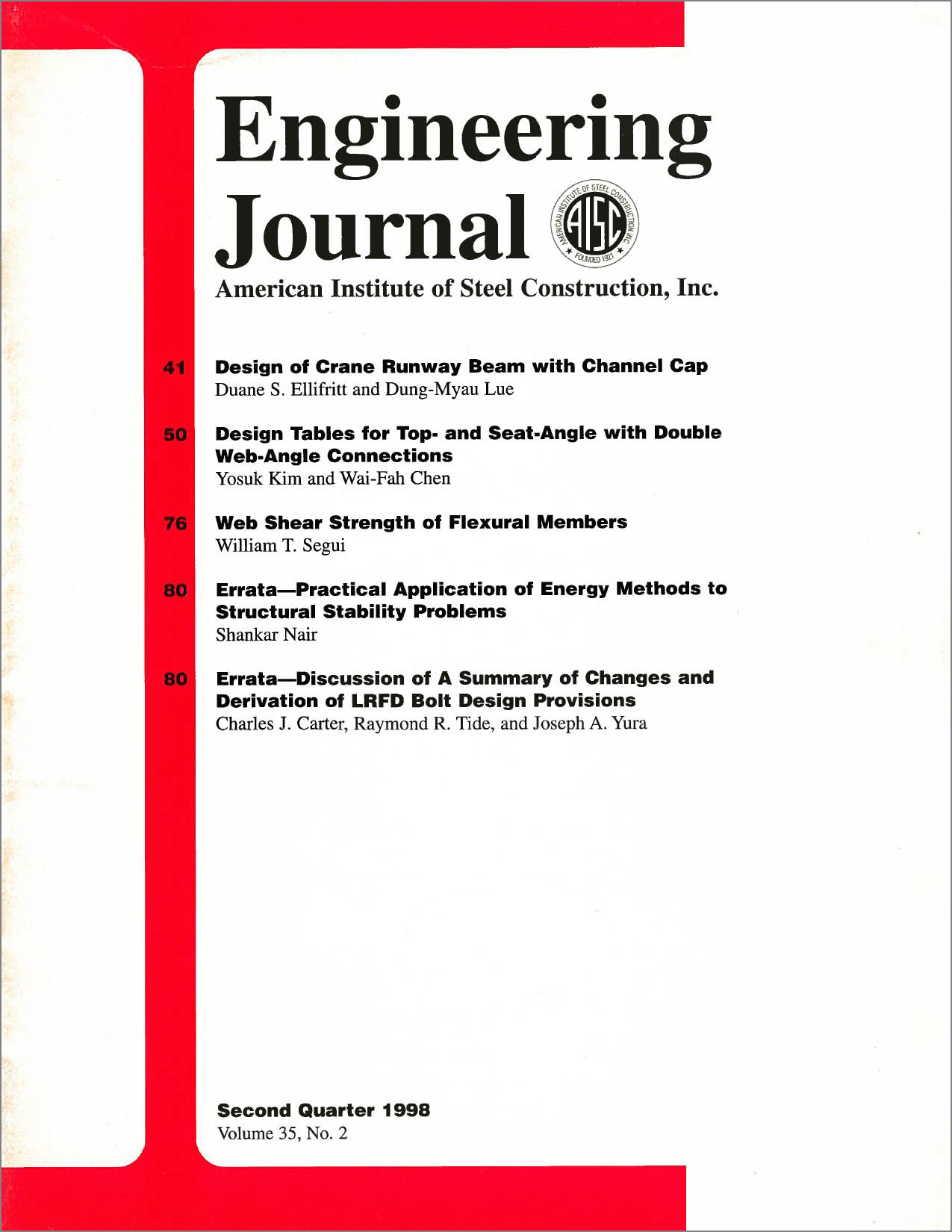 Engineering Journal cover image