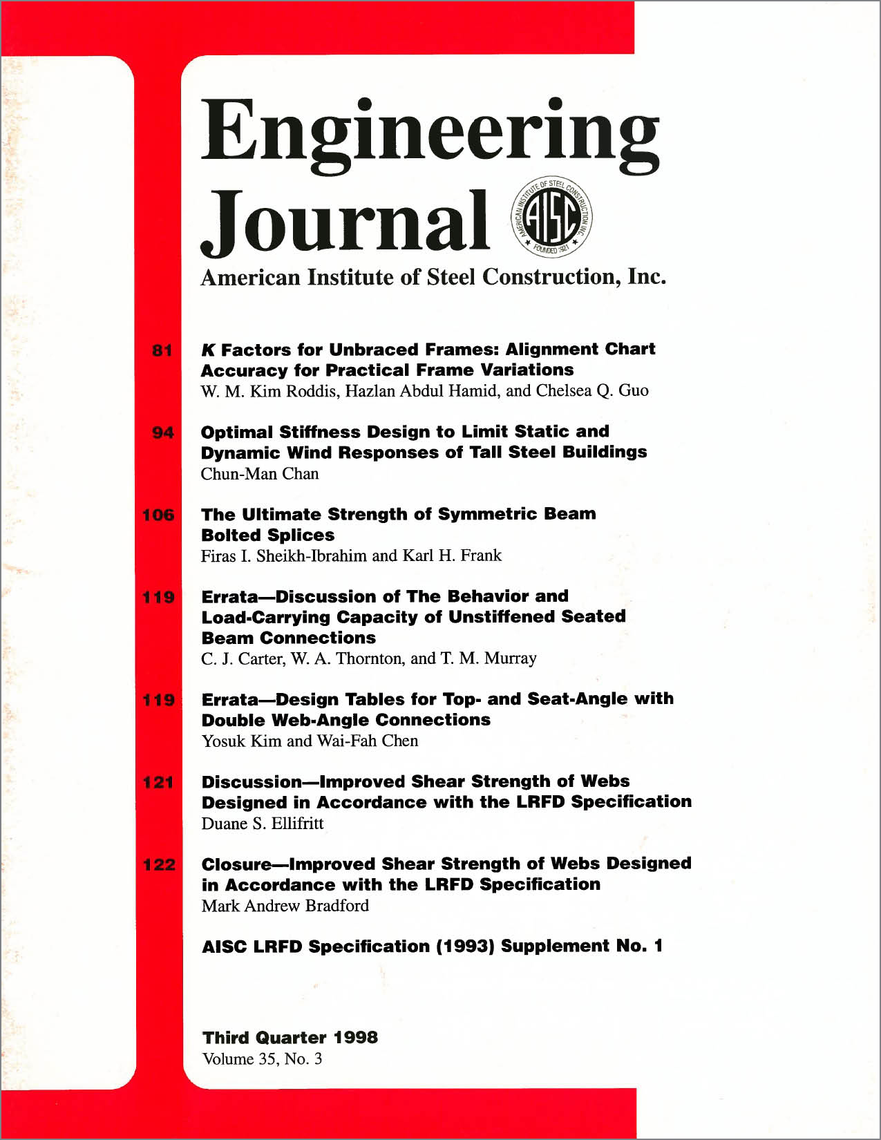 Engineering Journal cover image