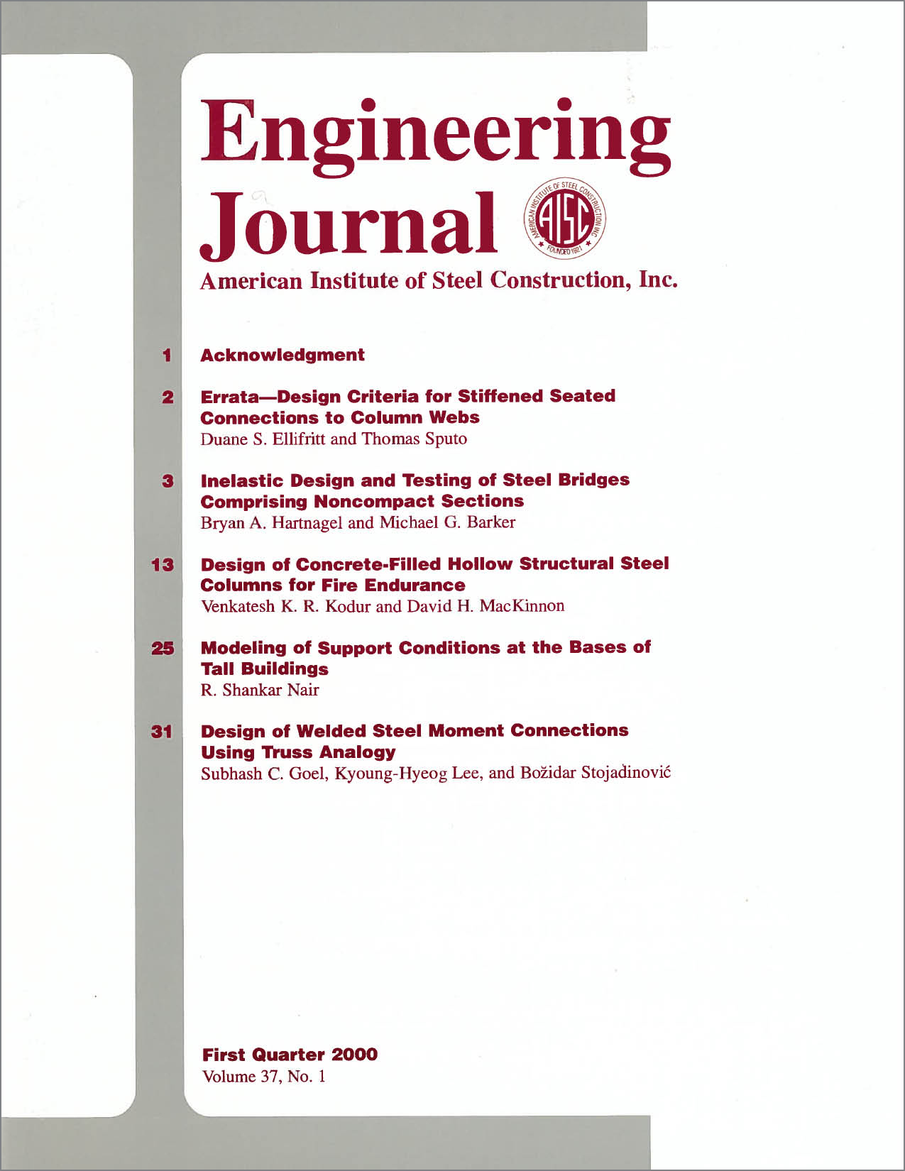 Engineering Journal cover image