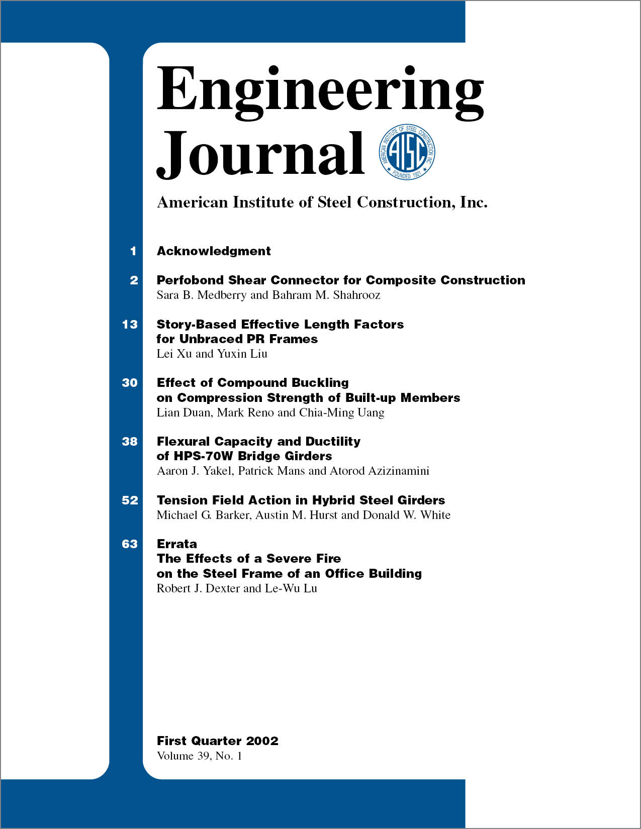 Engineering Journal cover image