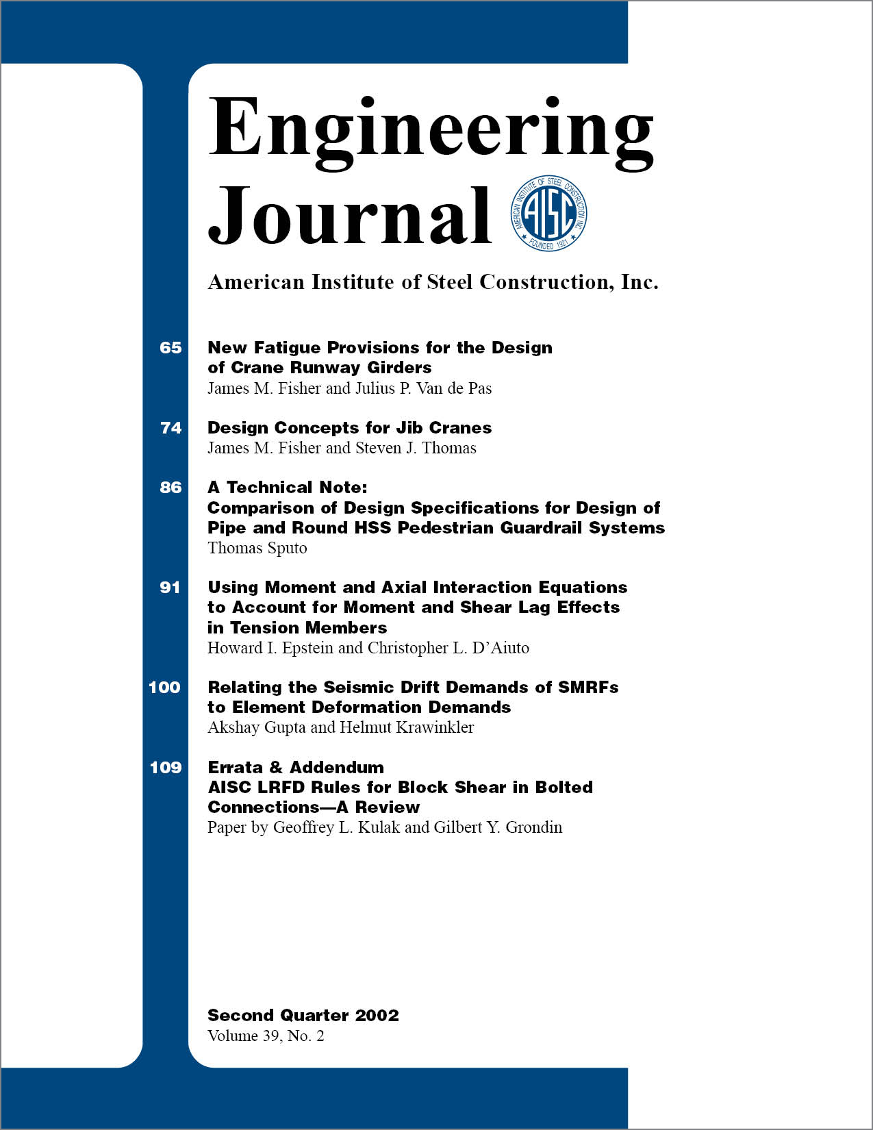 Engineering Journal cover image