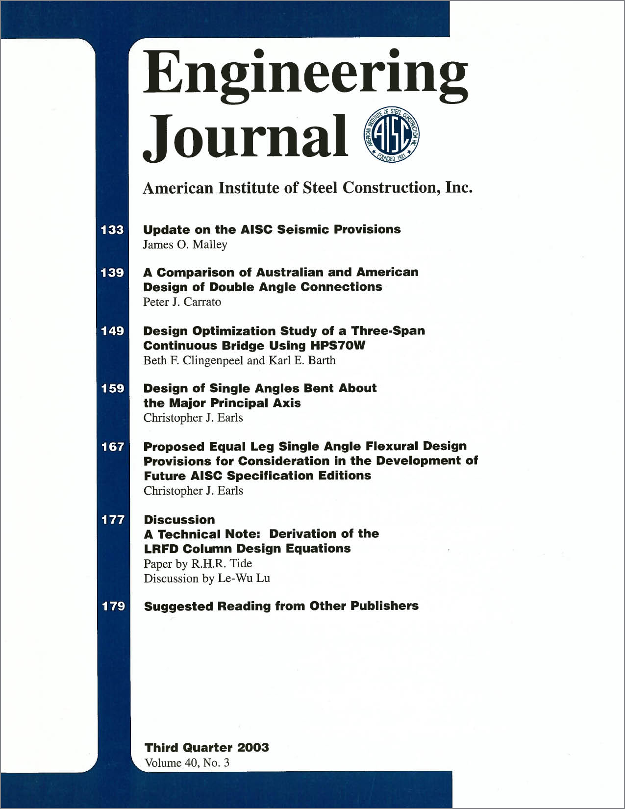 Engineering Journal cover image