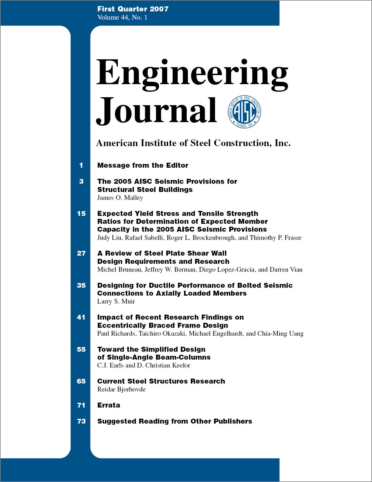 Engineering Journal cover image