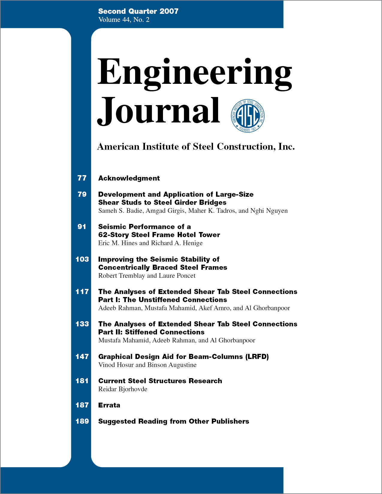 Engineering Journal cover image