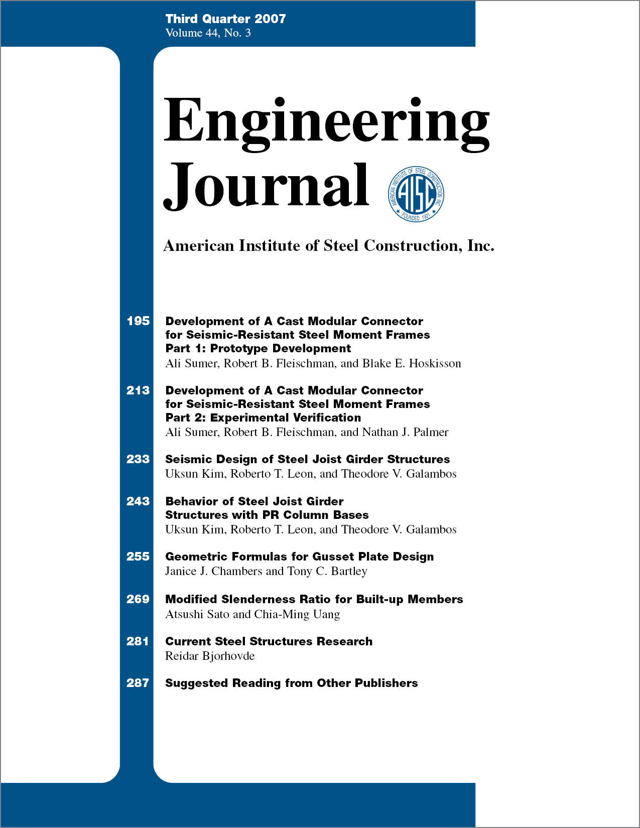 Engineering Journal cover image